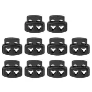 10Pcs Alloy Spring Cord Lock Ends Toggle for Shoelaces Black 15x13.5mm