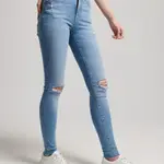 SUPERDRY 女裝 丹寧長褲 有機棉 VINTAGE HIGH RISE SKINNY 藍