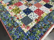 Wildflowers Floral Patchwork Quilt Handmade 59" x 72" Throw Couch Sofa Lap Size