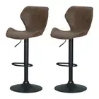 Artiss Set of 2 Bar Stools Kitchen Stool Chairs Metal Barstool Swivel Brown Fraw
