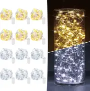 12 Pack Fairy Lights Battery Operated 7Ft 20 LED Mini String & Twinkle Lights