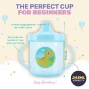 Trainer Sippy Cup With Handles 245ml 4mths+ Pink & Blue BPA Free