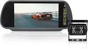 Elinz 7" Rearview Mirror Monitor Anti Reflective 12V 24V Reversing CCD Night Vision Camera 120 Degree Wide Angle View 600TVL Truck Caravan Advanced 4PIN Heavy Duty Industrial Standard 3AV INPUTS
