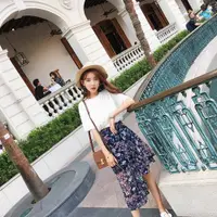 在飛比找樂天市場購物網優惠-FINDSENSE G5 韓國時尚 夏季 碎花 半身裙 不規