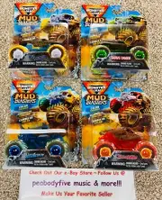 Monster Jam MUD BLASTERS Blue Thunder Grave Digger Megalodon ThunderRoarus NEW