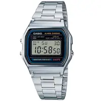 在飛比找PChome24h購物優惠-CASIO 城市時間復古造型主軸數位腕錶 A-158WA-1