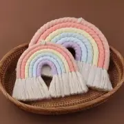 Macrame Rainbow Wall Decor for Bedroom Nursery Baby Rooms Tapestry Wall Hanging