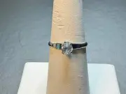 Light Blue Solitaire Sapphire Ring in Sterling Silver (0.5 ct, Size 6)
