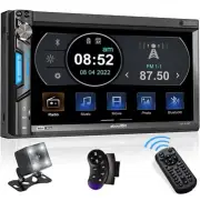 7 inch Double Din Car Stereo Receiver, Bluetooth, Touchscreen, Backup Camera ..