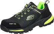 [Skechers] Men's Galton Pending Construction Boots, Black lime, 10.5 AU