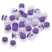 Cord Locks, 30 Pack Round Spring Toggle Stopper, Clear Purple