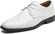 [CLOWSE] Men's Tuxedo Dress Shoes Patent Leather Oxford Shoes Classic Formal Suit Shoes with Lace-Up