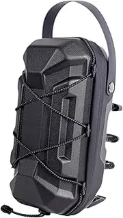 Electric Scooter Bag Front Handlebar Organizer - Water-Resistant PU+Polyester Pouch 20.5x10.3cm Quick-Release Bracket for Mountain, Folding Bike, Motorcycle Storage