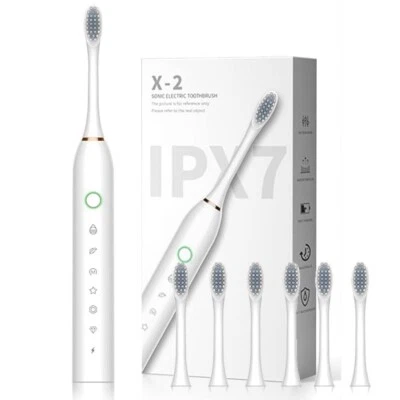 Electric Toothbrush with 6 Replacement Heads,6 Modes,Deep Clean Sonic Toothbrush