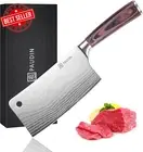 Cleaver Knife, Ultra Sharp Meat Cleaver 7 Inch, High Carbon Stainless Steel Butc