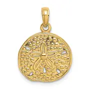 14k Yellow Gold Cut-Out Sand Dollar Charm