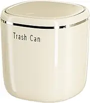 Folpus Small Trash Can Stylish Compact Practical Trash Bin Convenient Counter Garbage Can Dustbin for Toilet RV Kitchen Vanity Home, White