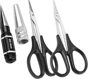 RC Body Reamer, RC Body Scissors Curved & Straight for Lexan RC Car Body Shells Mounting Tools Combo Set, 0-14mm Hole