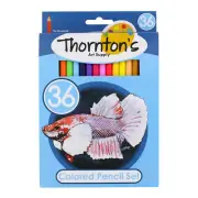 Thornton's Art Supply 36 Piece Colored Pencil Artist Drawing Set