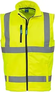 Yoko Mens Hi Vis Softshell Bodywarmer/Workwear (Pack of 2) (UK Size: M) (Hi-Vis Yellow)