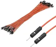 uxcell Male to Male 1Pin Breadboard Jumper Wire 2.54mm Pitch Ribbon Cable 30cm Long Electronics Breadboard Ribbon Cables for Breadboard Electronic Projects Pack of 100,Orange