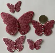 VELLUM BUTTERFLY “Pre-Made” Die-Cuts (5pc)Victorian•Floral•Filagree•Glittered•