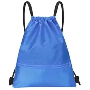 Drawstring Backpack Bag, Waterproof Draw String Back Sack with Blue, Ordinary