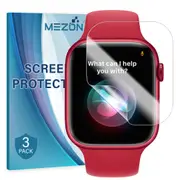 [3 Pack] Apple Watch Series 7 (45 mm) Ultra Clear TPU Film Screen Protectors by MEZON – High Protection, Shock Absorption (Apple Watch 7 45mm, Clear)