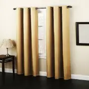 2 GOLD PANEL BLACKOUT REDUCE NOISE SAVE ENERGY GROMMET WINDOW CURTAIN DRAPE M2