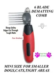 PAW BROTHERS SMALL Dog Cat Pet MINI DEMATTING COMB Mat Breaker MatBreaker Rake
