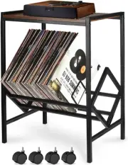 DACK Record Player Stand with Storage up to 80 Albums,Turntable Stand with Matte