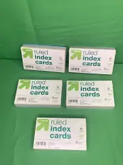 RULED INDEX CARDS 3" x 5" Assorted Colors Box W/50 Packs (100 Cards per pack)