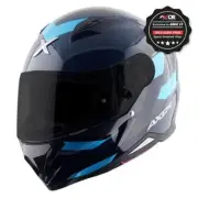 Axor Motorcycle SH890 Full Face Cornet Gloss Black Blue Large Helmet (59-60cm)