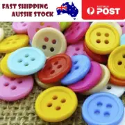1000x Mixed Colour Buttons 13mm 4-Hole Round Shape Plastic Resin Holes Sewing DI