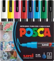 NEW Uni-posca Paint Marker Pen Fine Point Set of 8 PC 3M8C Free Fast Shipping AU