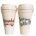 COFFEE LATTE Reusable Cups Tumbler BPA Free
