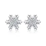 Silver plating Winter Snowflake Exquisite Stud Earrings for Women Fashion Wedding Engagement Jewelry