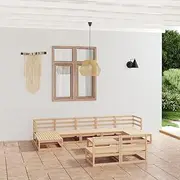 10 Piece Garden Lounge Set Solid Pinewood Patio Bar Sets