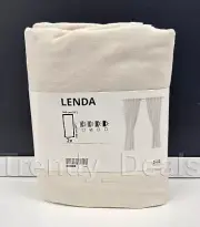 Ikea LENDA Curtains 2 Panels (1 pair) 100% Cotton w/Tie-Back 55" x 98" Off-White