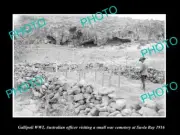 OLD POSTCARD SIZE MILITARY PHOTO WWI GALLIPOLI THE SULVA BAY CEMETARY c1916