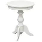 Round Timber Table, Lamp Table, Occasional Table, Wine Table, White Table.