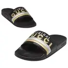 AUTH Nee Gucci Double G logo black rubber sandals 38 sz