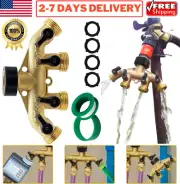 Brass Hose Splitter 4 Way Valves Adapter 3/4" Hose Connector Manifold Tap Faucet