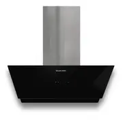Kleenmaid 900m3/h Canopy Glass Wall Mount Vertical Sensor Rangehood Black 90cm
