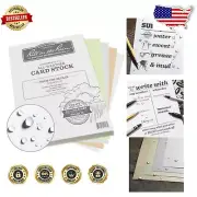 Weatherproof Card Stock Bundle: 20 Sheets in White, Green, Tan, Gray - 8.5 x 11