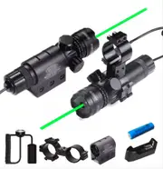 Green Laser Pointer USB Rechargeable Adjustable (Black)