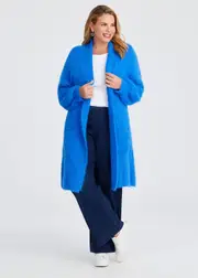 [Virtuelle] Taking Shape Fluffy Knit Cosy Cardigan Size 26 in Marina Blue, Viscose - Plus Size Women's Clothing Marina Blue