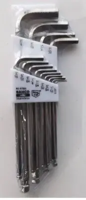 BAHCO STAINLESS BALL END HEX WRENCH SET INCH SIZE 13 PCS BE-9786I