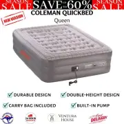 Coleman Inflatable Queen Size Double High Quickbed Mattress Built-in 240v Pump
