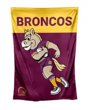Brisbane Broncos NRL Retro Mascot Design Wall Flag Banner